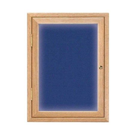 Double Door Enclosed Radius EZ Tack Board,48x36,Header,Gold/Blue